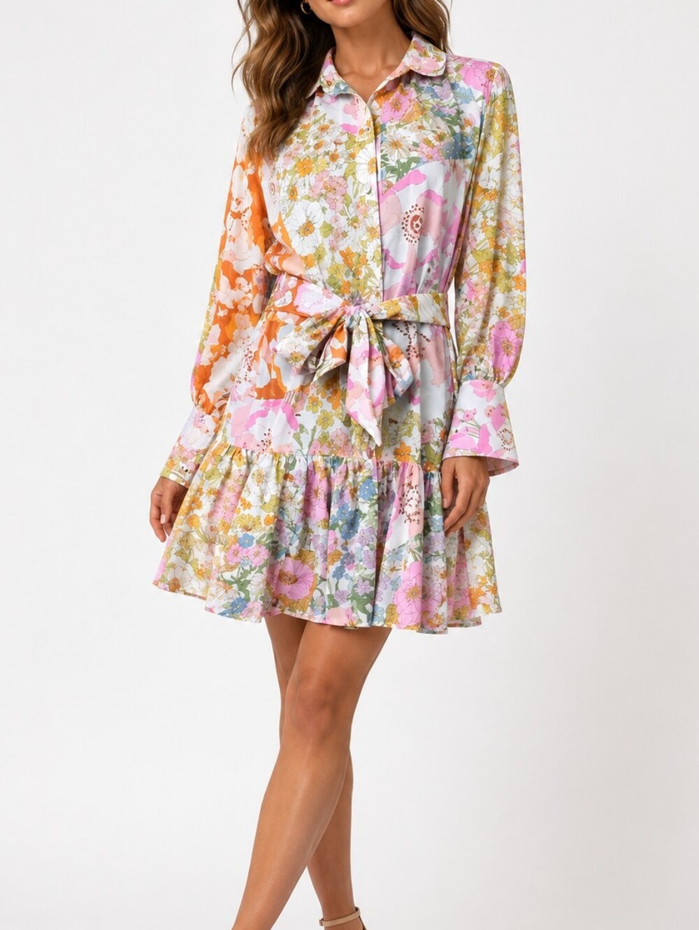 KAIMILAN Floral‎ Tiered Shirt Dress. NWT Sz 6